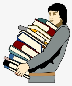 Stack Of Books Clipart Png - Carrying Lots Of Books, Transparent Png, Transparent PNG