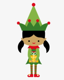 Green,cartoon,clip Character,christmas Elf,graphics,costume - Girl Elf Clip Art, HD Png Download, Transparent PNG