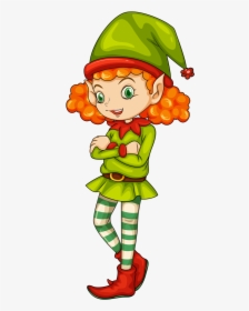 Illustration Of A Female Elf On A White Background - Christmas Items Transparent Backgrounds, HD Png Download, Transparent PNG