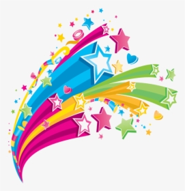 Falling Stars Clipart Shiny Star - Colorful Stars Png, Transparent Png, Transparent PNG