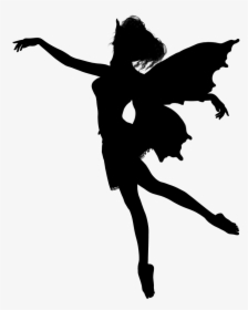 Free Simple Tinkerbell Silhouette - Transparent Fairy Silhouette, HD Png Download, Transparent PNG