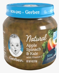 Gerber Natural 2nd Foods Natural Apple Spinach And - Jar Gerber Baby Food, HD Png Download, Transparent PNG