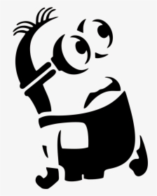 Silhouette Stencil Youtube Minions Clip Art - Minion Silhouette, HD Png Download, Transparent PNG
