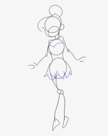 Drawing Tinkerbell Transparent Png Clipart Free Download - Line Art, Png Download, Transparent PNG