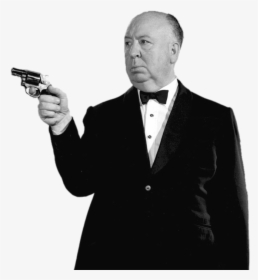 Alfred Hitchcock Holding A Pistol - Man With Pistol Png, Transparent Png, Transparent PNG
