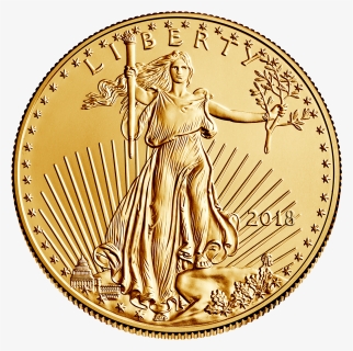Coins Clipart Plain Gold - One 1 Oz Gold American Eagle Coin, HD Png Download, Transparent PNG
