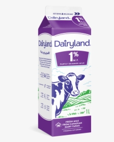Dairyland 1% Partly Skimmed Milk 1 Litre Carton - 1 Litre Milk Carton, HD Png Download, Transparent PNG
