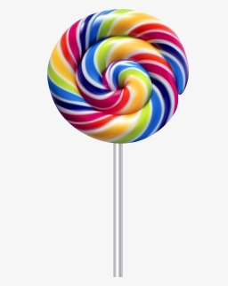 Clipart Black And White Stock Multicolor Swirl Lollipop - Rainbow Lollipop Transparent Background, HD Png Download, Transparent PNG
