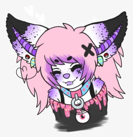 Goth Drawing Wolf - Pastel Goth Furry Girl, HD Png Download, Transparent PNG