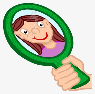 Hand Mirror Reflection Cartoon, HD Png Download, Transparent PNG