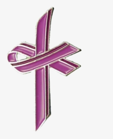 Purple Awareness Ribbon Png Transparent Image - Cross, Png Download, Transparent PNG