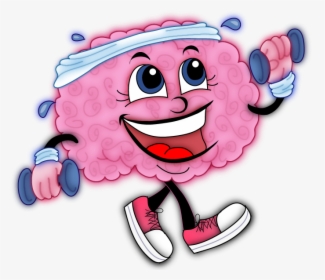 Free Brain Exercise Cliparts - Brain Working Out Cartoon, HD Png Download, Transparent PNG