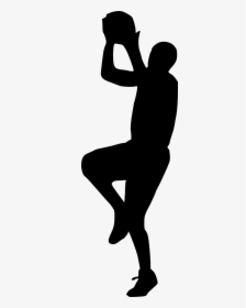 Basketball Player Silhouette - Grey Silhouette Basketball Player Transparent, HD Png Download, Transparent PNG