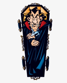 Vampire Clipart - Halloween Dracula In Coffin, HD Png Download, Transparent PNG