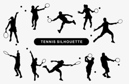 Tennis Players Silhouette Vector - Ligue Auvergne Rhone Alpes Tennis, HD Png Download, Transparent PNG