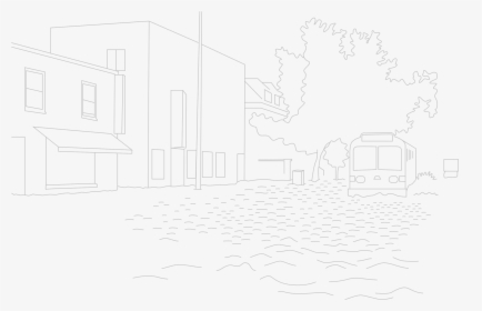 Line Drawing Of Green Street - Sketch, HD Png Download, Transparent PNG