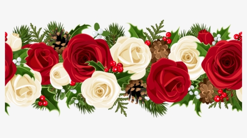 Christmas Rose Garland Png Clip Art Image, Transparent Png, Transparent PNG