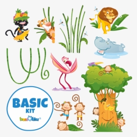 Wall Stickers For Kids Basik Kitthe Great Jungle - Tree Kids Png, Transparent Png, Transparent PNG
