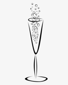 Champagne Glass Clip Arts - Bubbles In A Champagne Glass, HD Png Download, Transparent PNG