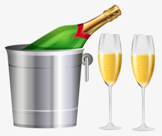 Champagne And Glasses Transparent, HD Png Download, Transparent PNG
