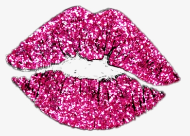 Transparent Lipstick Mark Png - Pink Glitter Lips Clipart, Png Download, Transparent PNG
