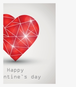 Heart Geometric Shape Vector Valentine Background - Valentines Day Geometric Shapes, HD Png Download, Transparent PNG