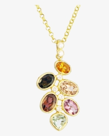 Multi-colored Tourmaline Necklace Kaleidoscope In 18k - Locket, HD Png Download, Transparent PNG