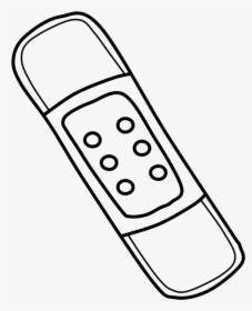 Bandaid, Black And White - Line Art, HD Png Download, Transparent PNG