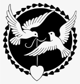 Love Birds Clipart Black And White, HD Png Download, Transparent PNG