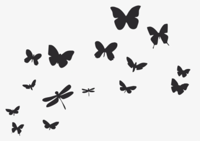 Butterflies Flying Black And White, HD Png Download, Transparent PNG