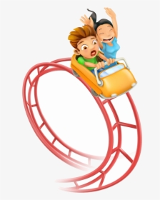 Roller Coaster Amusement Park Clip Art Free Transparent - Cartoon Roller Coaster Drawing, HD Png Download, Transparent PNG