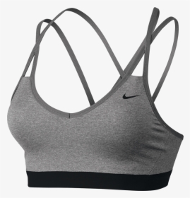 Grey And Black Nike Sports Bra , Png Download - Top Nike Pro Indy Strappy Bra, Transparent Png, Transparent PNG