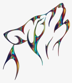 Physcedelic Clipart Transparent Background - Howling Easy Wolf Drawings, HD Png Download, Transparent PNG