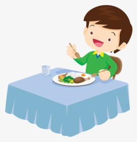 Eating Clipart Lunch X Transparent Png - Boy Eating Meal Vector, Png Download, Transparent PNG