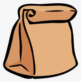 Brown Bag Lunch Clip Art 6zdteu Clipart - Brown Paper Bag Cartoon, HD Png Download, Transparent PNG