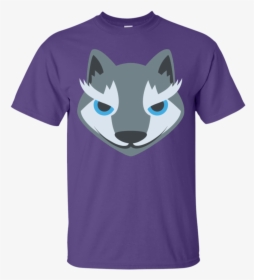 Wolf Face Emoji T-shirt - While My Guitar Gently Weeps T Shirt, HD Png Download, Transparent PNG