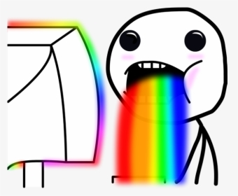 Rainbow Meme Face , Png Download - Vomitando Arco Iris Meme, Transparent Png, Transparent PNG