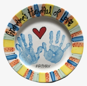 Hand Print Plate Painted At As You Wish Pottery - Circle, HD Png Download, Transparent PNG