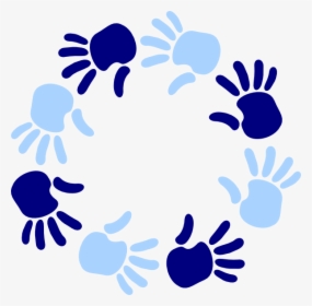 Handprint Clipart Circle - Circle Of Hands Clipart, HD Png Download, Transparent PNG
