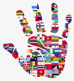 Flags, Hand, World, Handprint, Nations, Love - Banderas De Las Naciones Unidas, HD Png Download, Transparent PNG