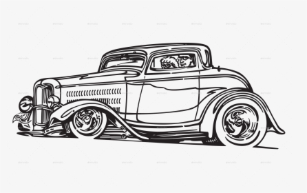 Various Vintage Cars Collection - Classic Car Silhouette Drawing, HD Png Download, Transparent PNG