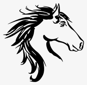 Transparent Horse Clipart Black And White - Mustang Horse Head Transparent, HD Png Download, Transparent PNG
