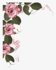 Transparent Rose Border Clipart - Dusty Pink Flower Borders, HD Png Download, Transparent PNG