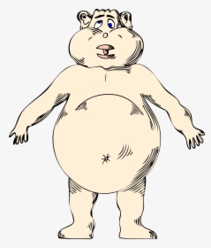 Goofy Naked Fat Guy Clip Arts - Naked Fat Man Cartoon, HD Png Download, Transparent PNG