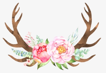 Transparent Antlers Png - Transparent Antlers With Flowers, Png Download, Transparent PNG