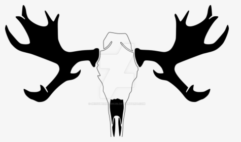 Transparent Antlers Png - Moose Skull Stencil, Png Download, Transparent PNG