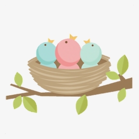 Bird Birds Kawaii Tumblr Ftestickers - Cute Bird Nest Clipart, HD Png Download, Transparent PNG