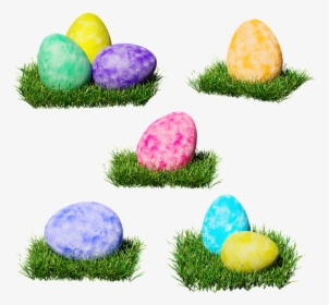 Easter, Egg, Colorful, Colored, Easter Nest, Grass, - Transparent Colored Egg, HD Png Download, Transparent PNG