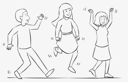 Back Three People Walking Strangely In Group Initiative - Drawing Of 3 People Walking, HD Png Download, Transparent PNG