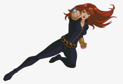Black Widow Marvel Png - Black Widow Avengers Cartoon Character, Transparent Png, Transparent PNG